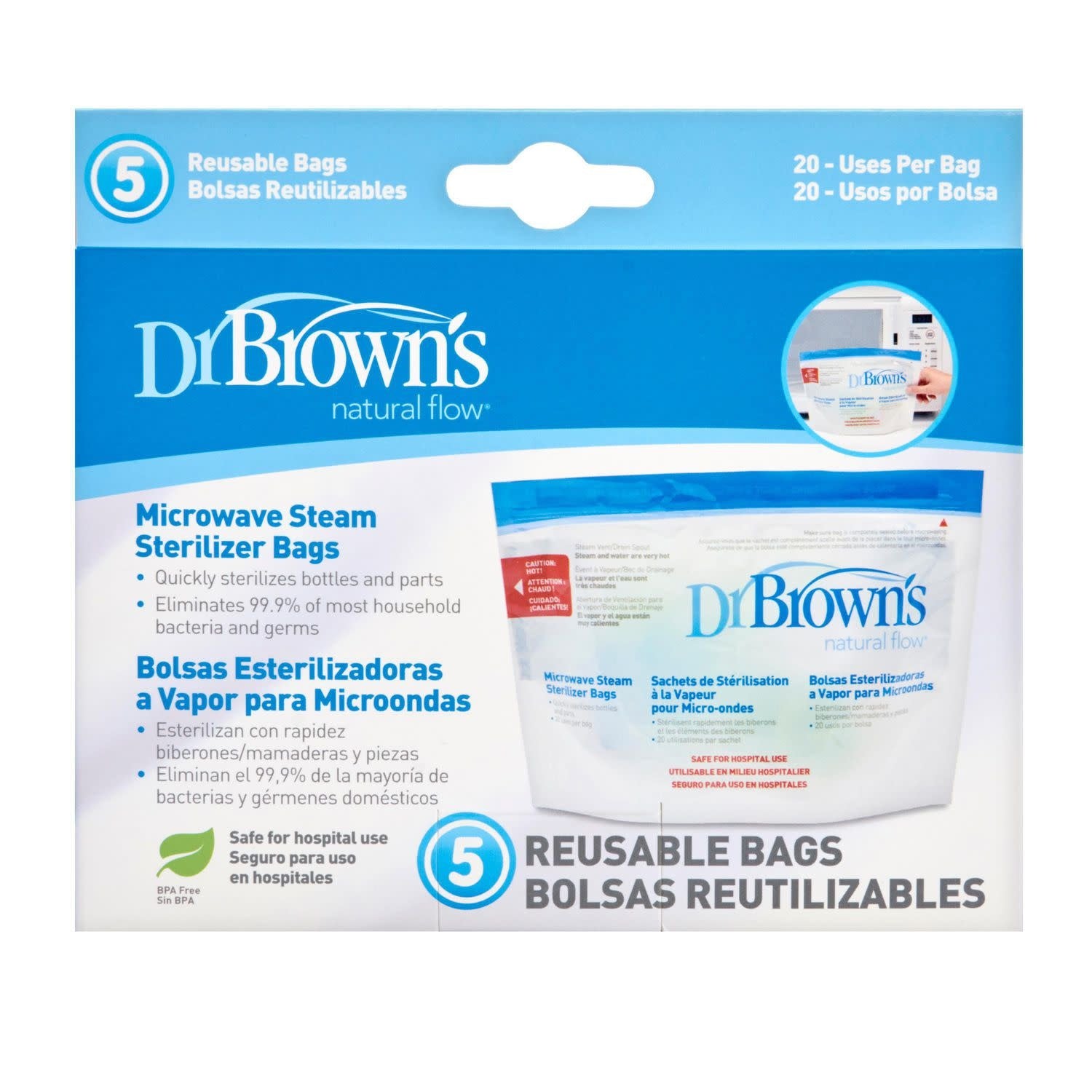 Dr. Brown's Microwave Steam Sterilizer Bags (5 pack)