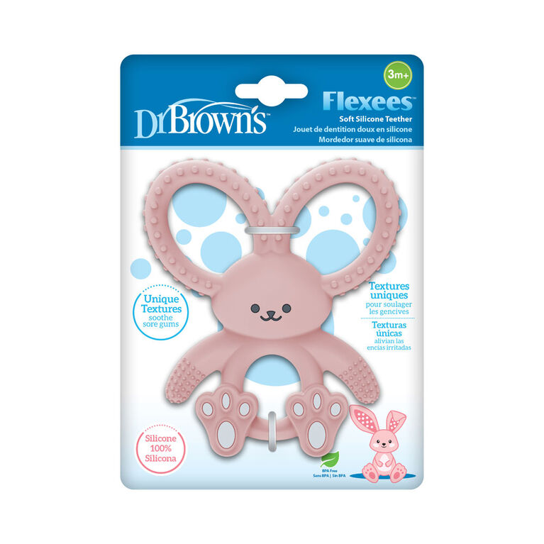 Dr. Brown's Long Limbed Bunny Silicone Teether Pink