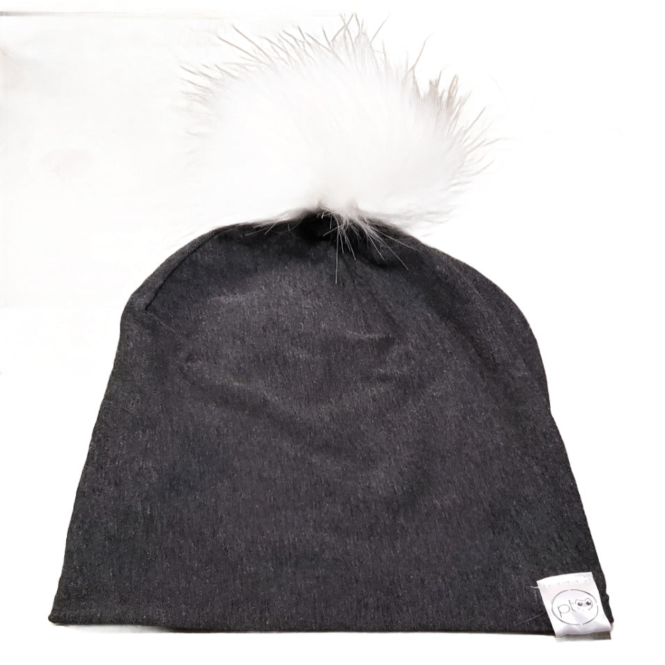 PTO Slouch Beanies with Removeable Pom Pom 6-24 Months