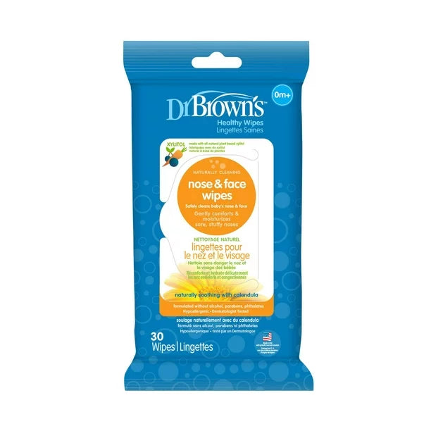 DR BROWNS NOSE & FACE WIPES 30 PACK