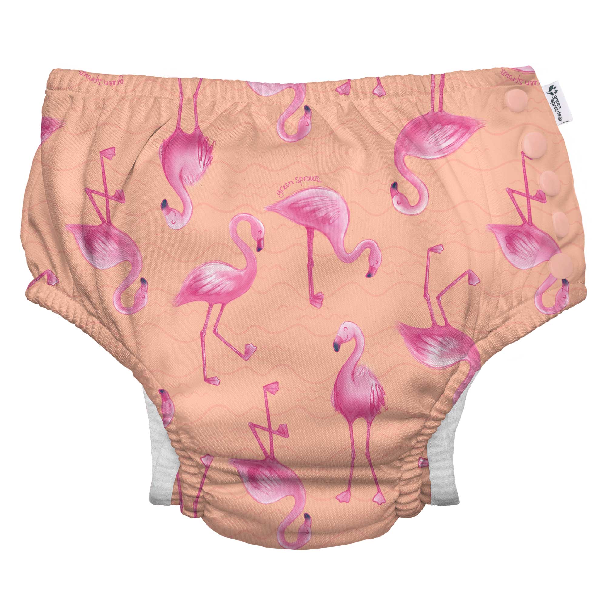 green sprouts Eco-Snap Swim Diaper Coral Flamingo