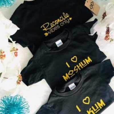 Awasis Boutique I Love Moshum Toddler T-Shirt Black/Gold 2T