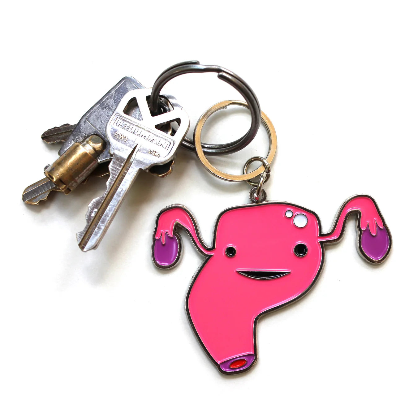 I HEART GUTS UTERUS KEYCHAIN WOMB SERVICE