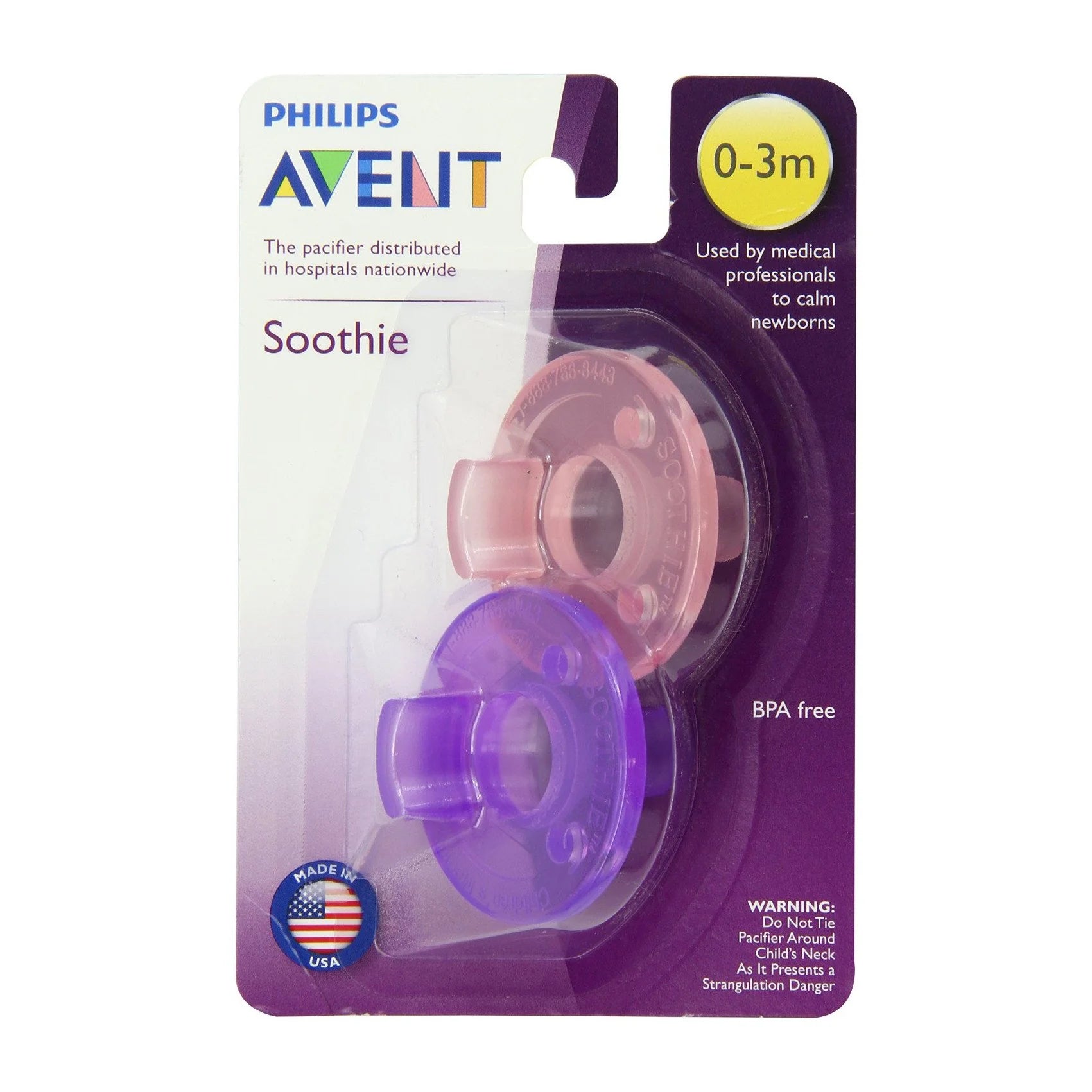 Phillips Avent Soothies 0-3 Months Pink/Purple (2 Pack)