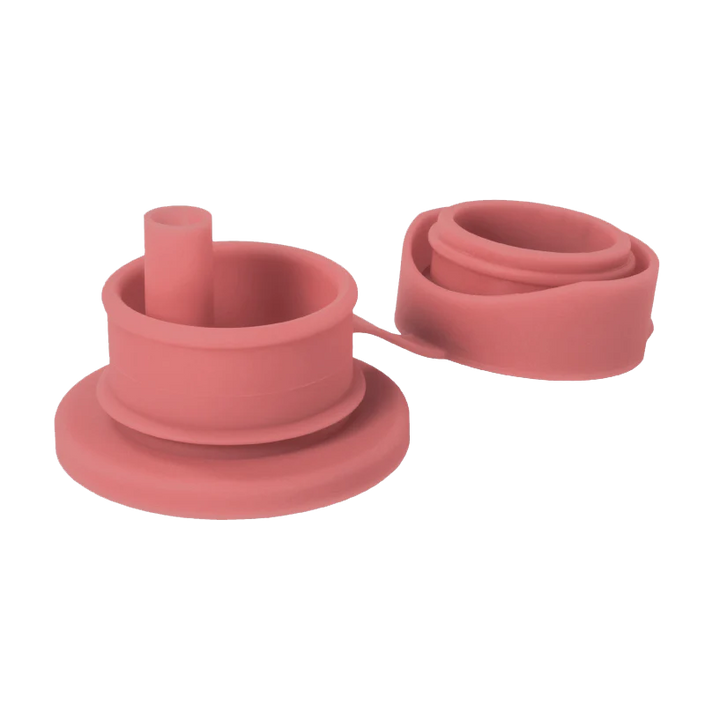 Pura Big Mouth Silicone Sports Straw Top Rose