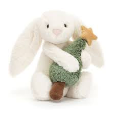 Jellycat Bashful Bunny with Christmas Tree