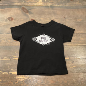Awasis Boutique Big Sister Toddler T-Shirts Black/White