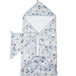 Loulou Lollipop Hooded Towel Set Ink Floral