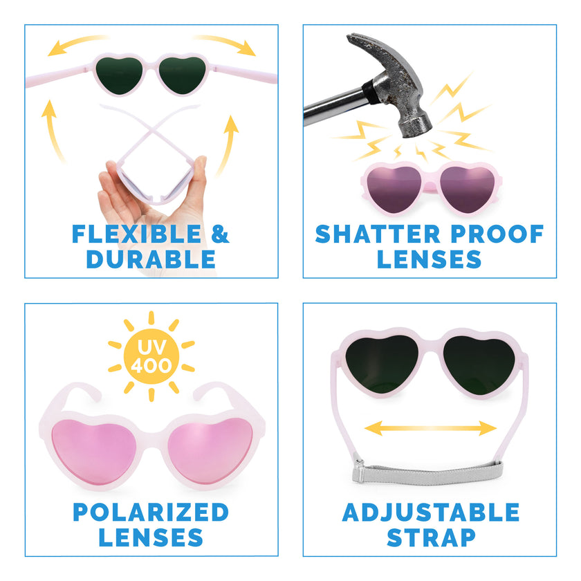 Jan & Jul Polarized Heart Sunglasses Medium