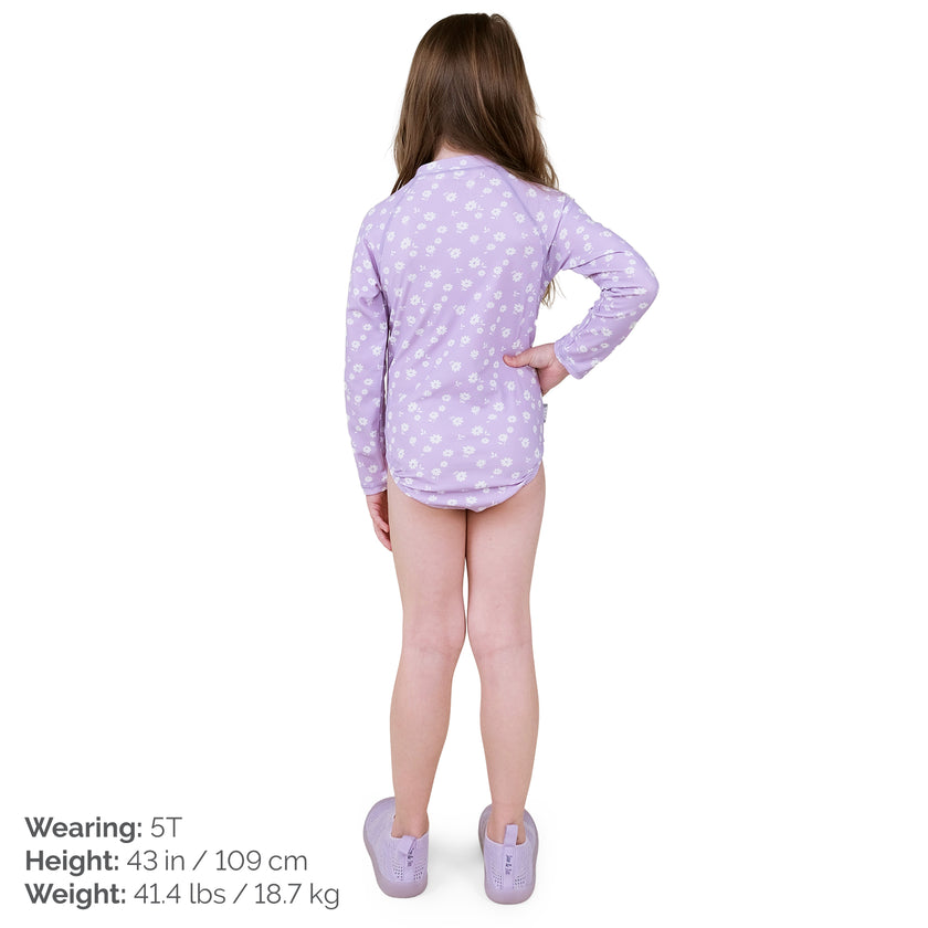 Jan & Jul 1-Piece UV Swimsuit Purple Daisy