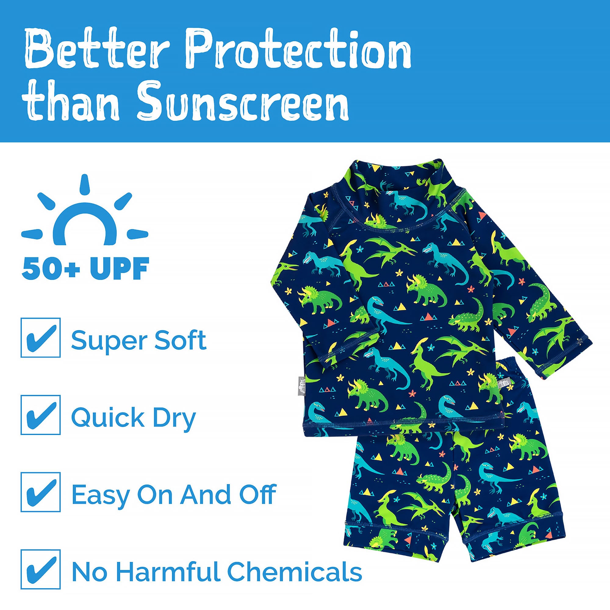 Jan & Jul 2-Piece UV Swimsuit Dinoland