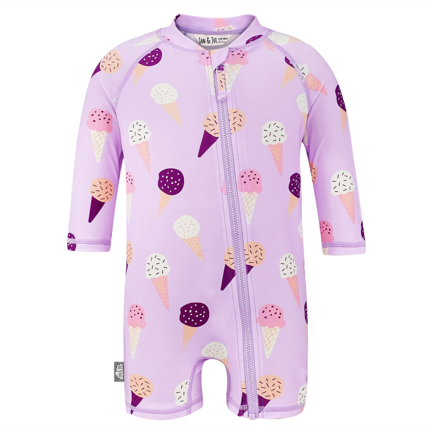 Jan & Jul 1-Piece UV Swimsuit Lavender Ice Cream