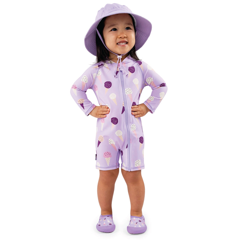 Jan & Jul 1-Piece UV Swimsuit Lavender Ice Cream