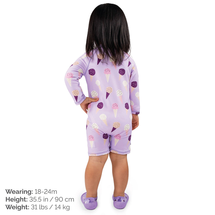 Jan & Jul 1-Piece UV Swimsuit Lavender Ice Cream