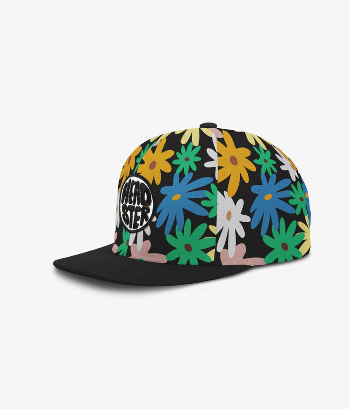 Headster SnapBack Hat Backyard Meadow Black
