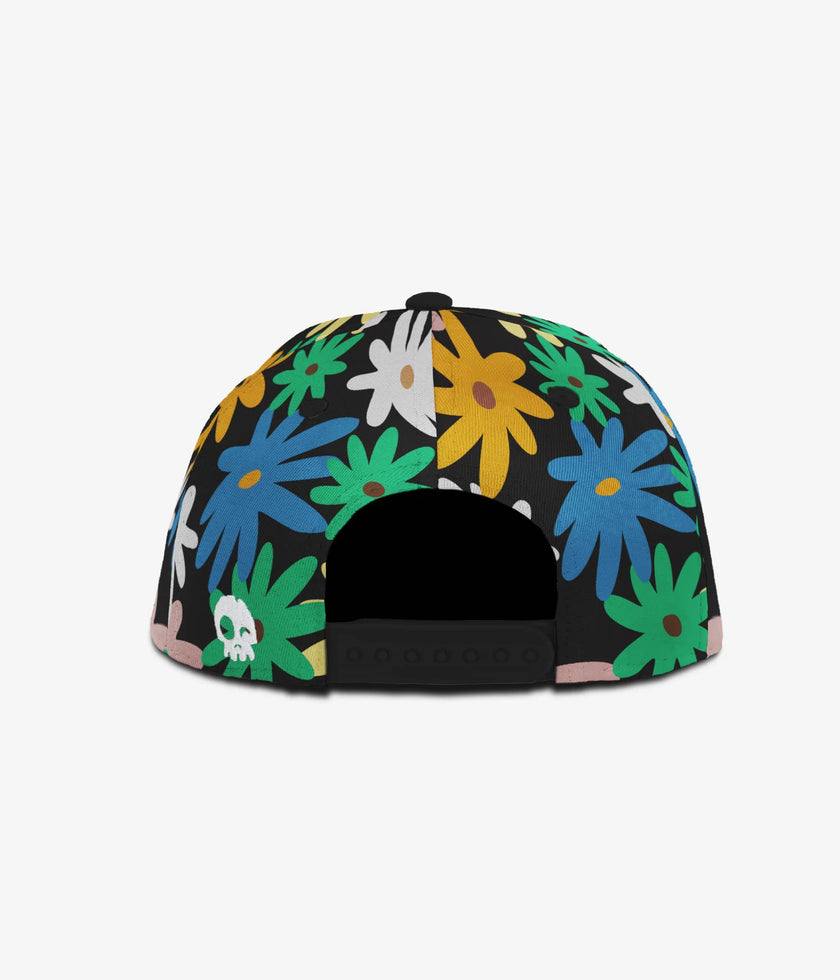 Headster SnapBack Hat Backyard Meadow Black