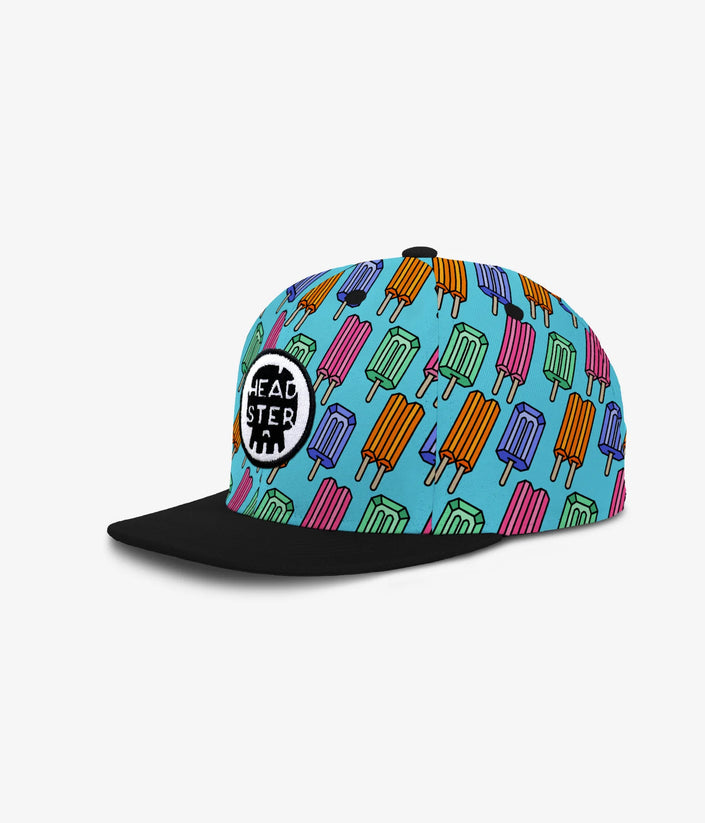 Headster Snapback Hat Pop Neon Blue