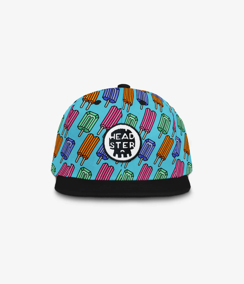 Headster Snapback Hat Pop Neon Blue