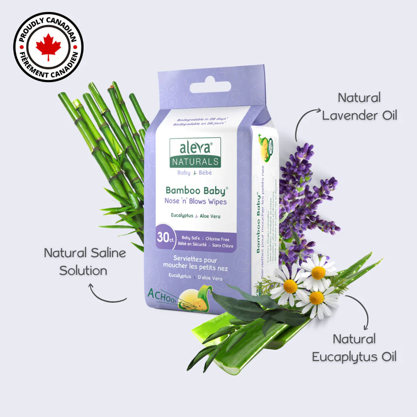 Aleva Bamboo Baby Nose ‘n’ Blow Wipes (30 pack)