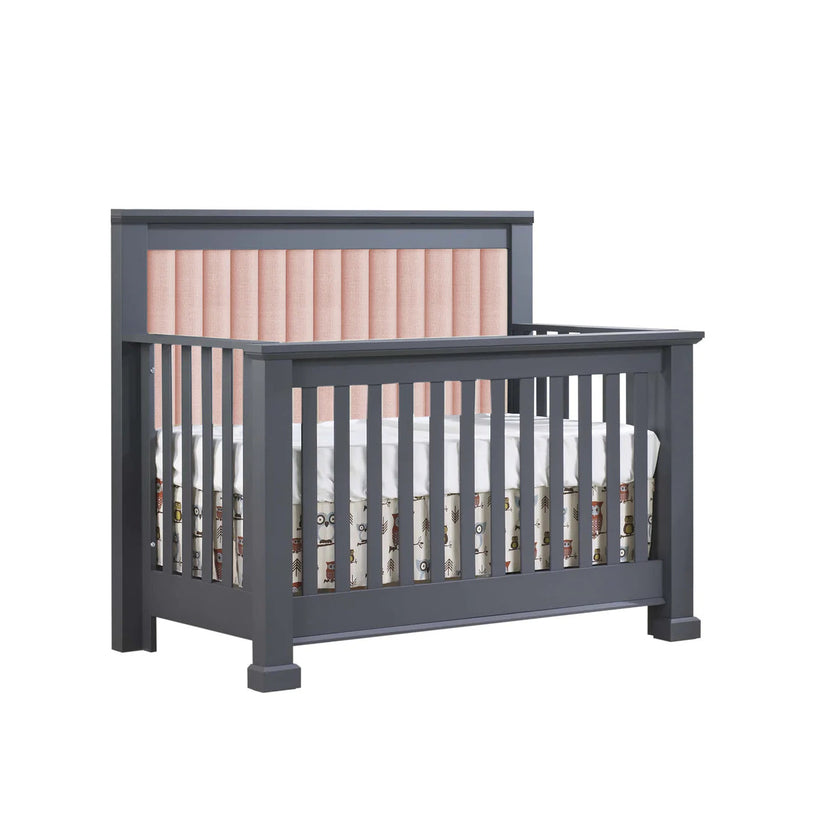 Natart Taylor Convertible Crib with Channel Tufted Panel