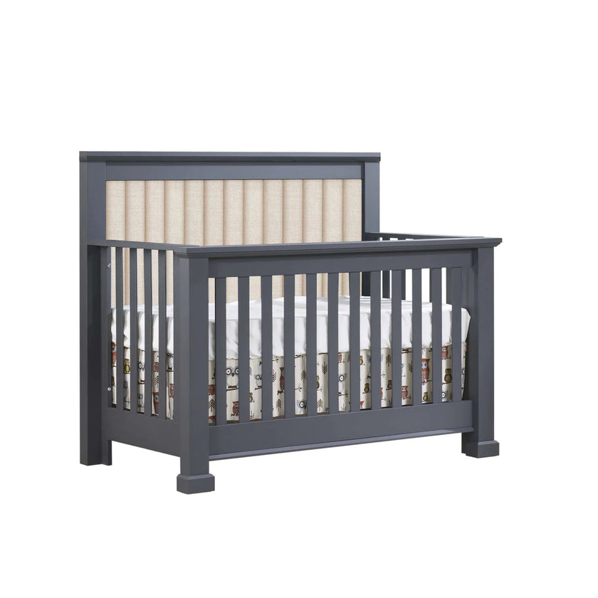 Natart Taylor Convertible Crib with Channel Tufted Panel