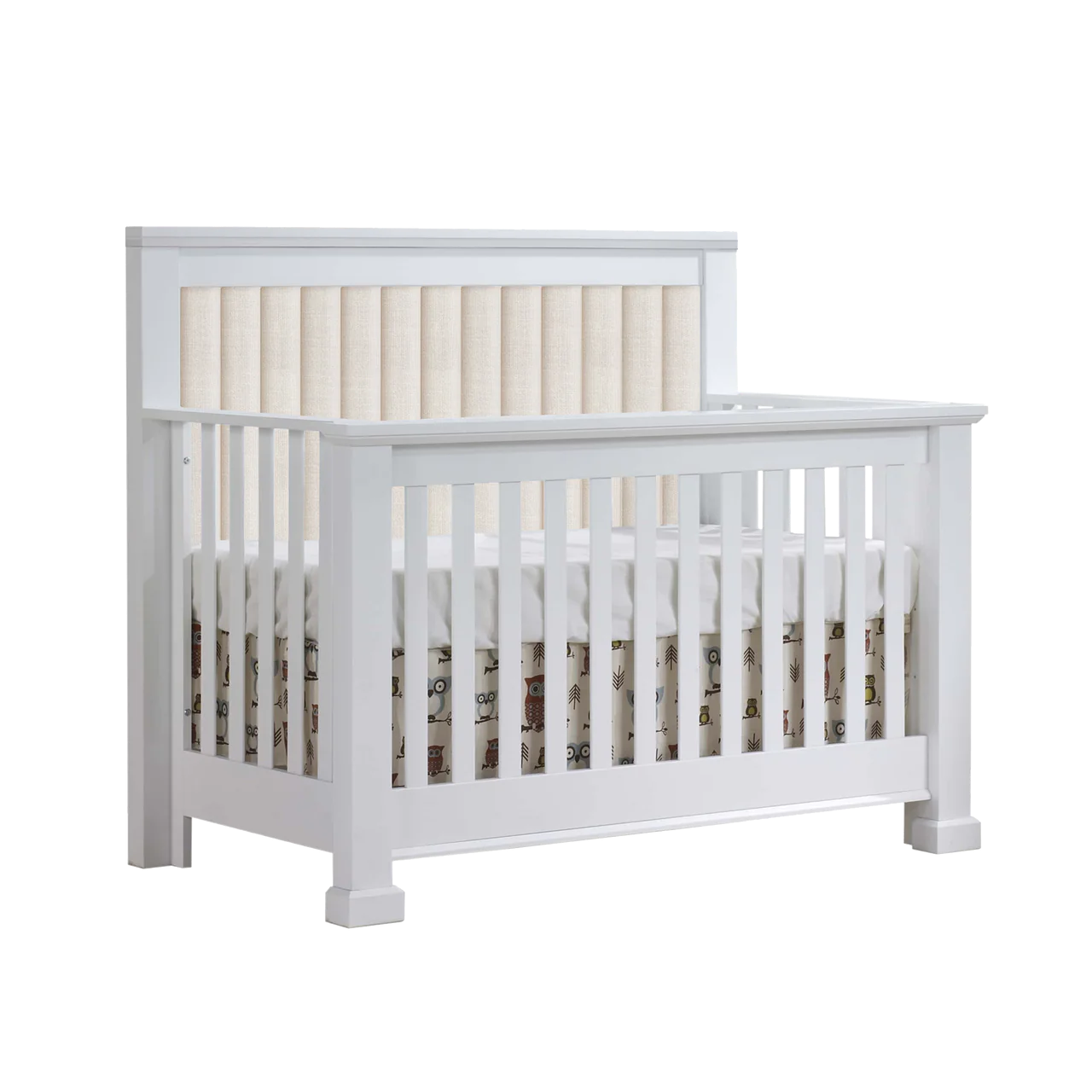 Natart Taylor Convertible Crib with Channel Tufted Panel
