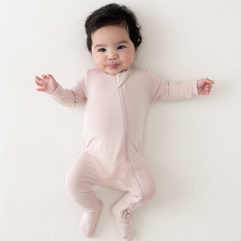 Kyte Baby Zippered Footie Blush