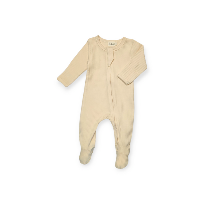 Ba.be.O Ribbed Infant Sleeper Cream
