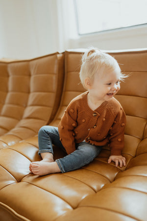 Ba.be.O Dot Cardigan Coffee