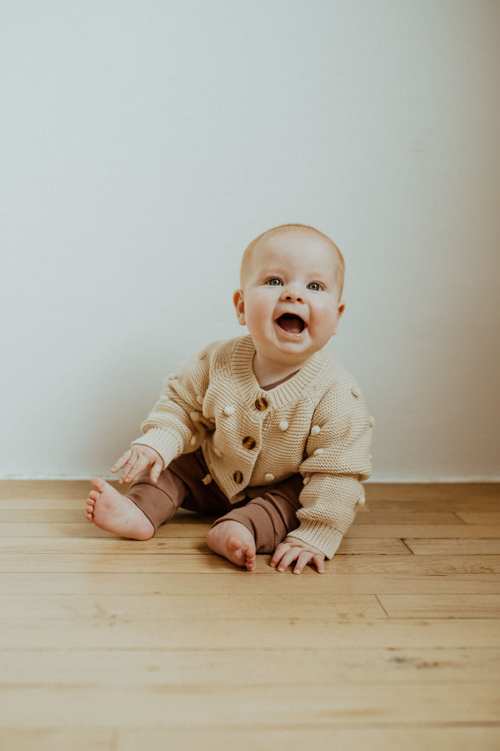 Ba.be.O Dot Cardigan Cream