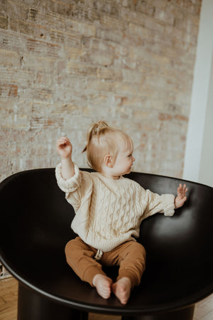 Ba.be.O Cable Knit Sweater Almond
