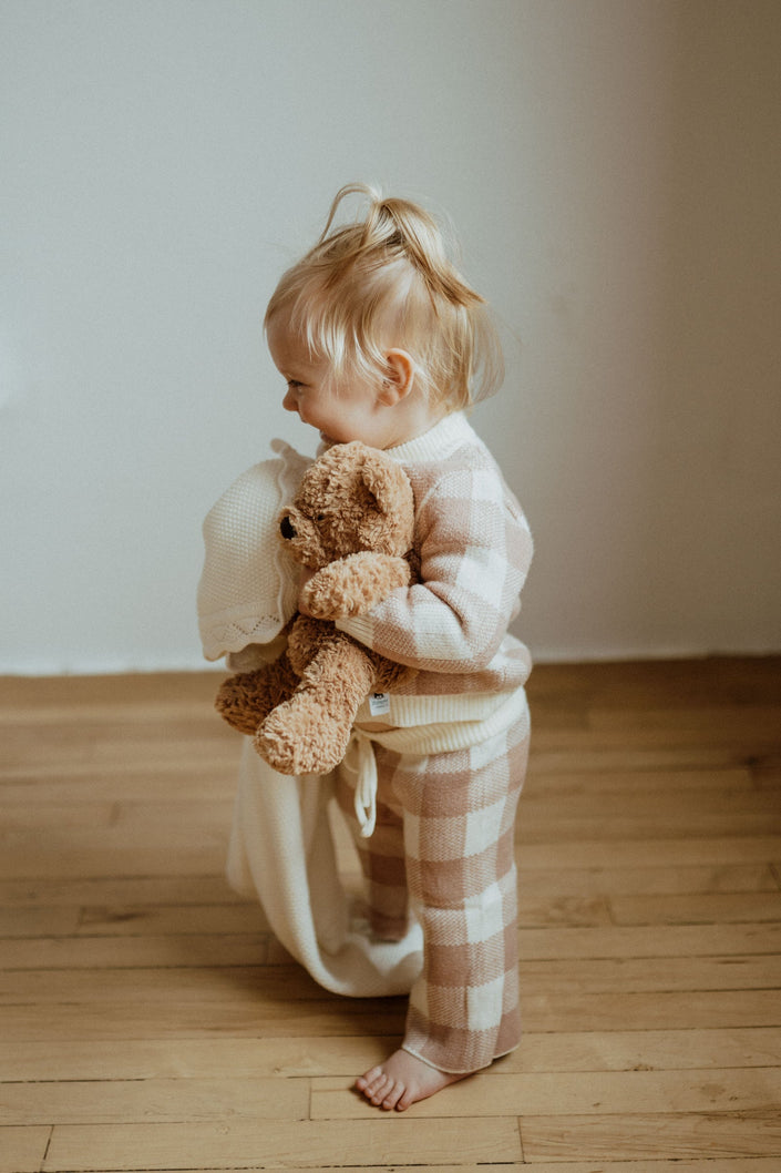 Ba.be.O Checkered Knit Suit Dusty Rose
