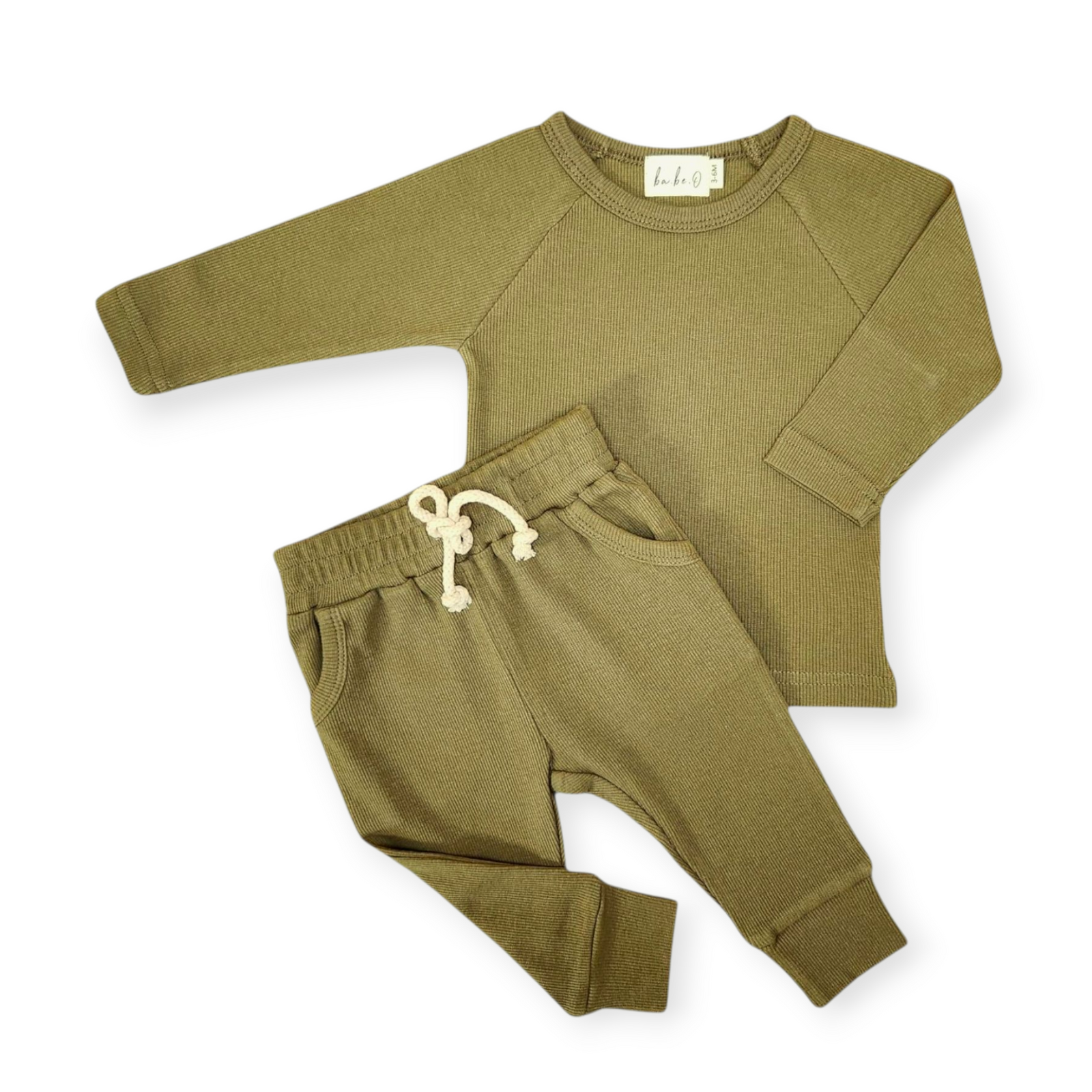 Ba.be.O Ribbed Jogger Set Olive
