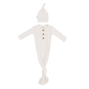 Kyte Baby Ribbed Knotted Gown & Hat Set
