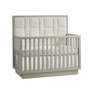 Natart Como 4-in-1 Convertible Crib With Geometric Upholstered Headboard