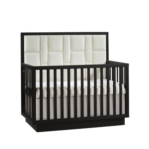 Natart Como 4-in-1 Convertible Crib With Geometric Upholstered Headboard
