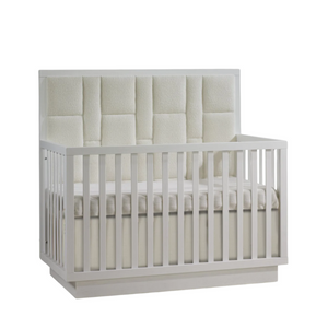 Natart Como 4-in-1 Convertible Crib With Geometric Upholstered Headboard