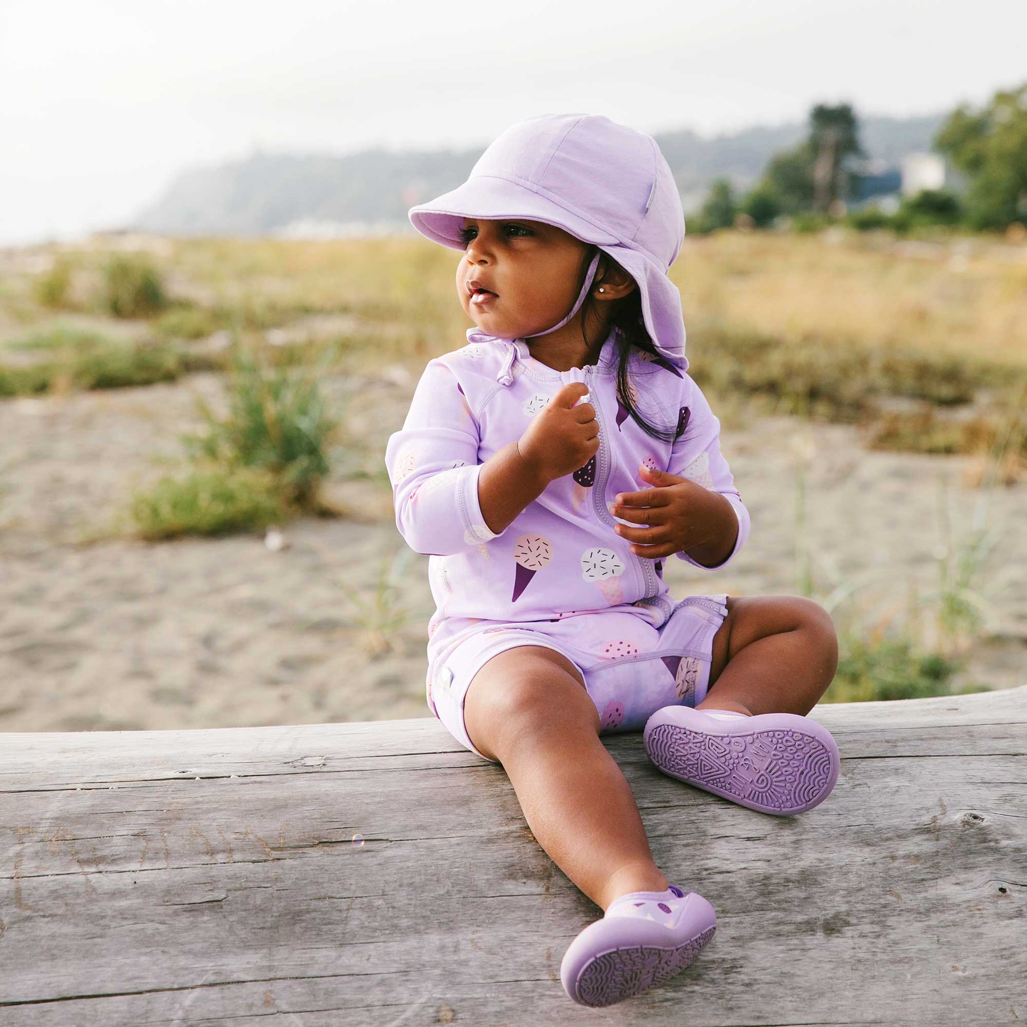 Jan & Jul 1-Piece UV Swimsuit Lavender Ice Cream