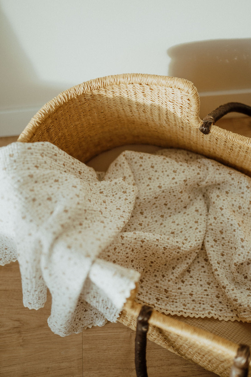 Ba.be.O Organic Cotton Floral Muslin Swaddle