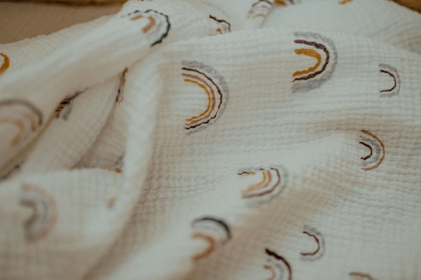 Ba.be.O Organic Cotton Rainbow Muslin Swaddle
