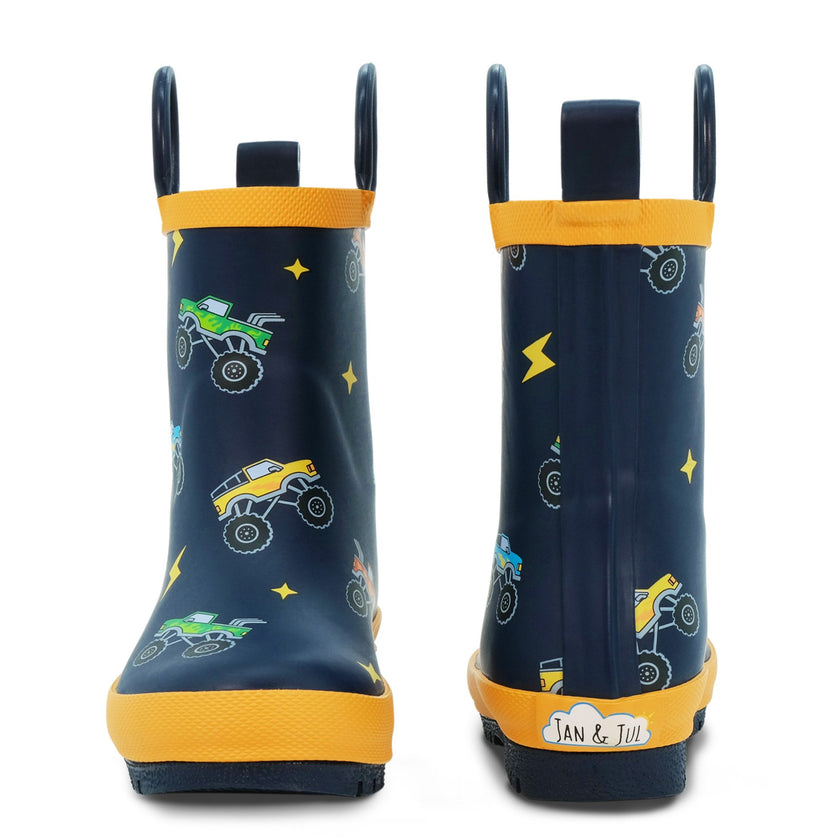 Jan & Jul Puddle-Dry Rain Boots Big Trucks