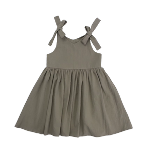 Ba.be.O Cotton Shoulder Tie Dress Olive