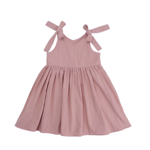 Ba.be.O Cotton Shoulder Tie Dress Dusty Pink