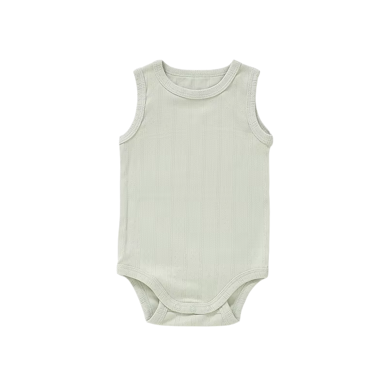 Ba.be.O Pointelle Tank Romper Sage