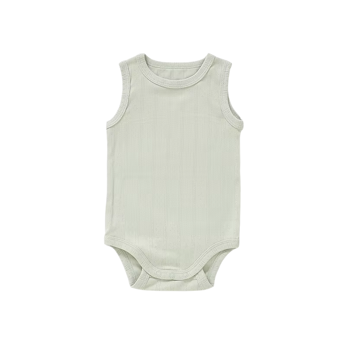 Ba.be.O Pointelle Tank Romper Sage