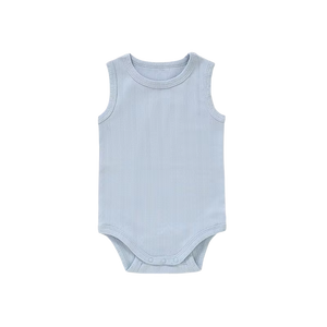 Ba.be.O Pointelle Tank Romper Blue