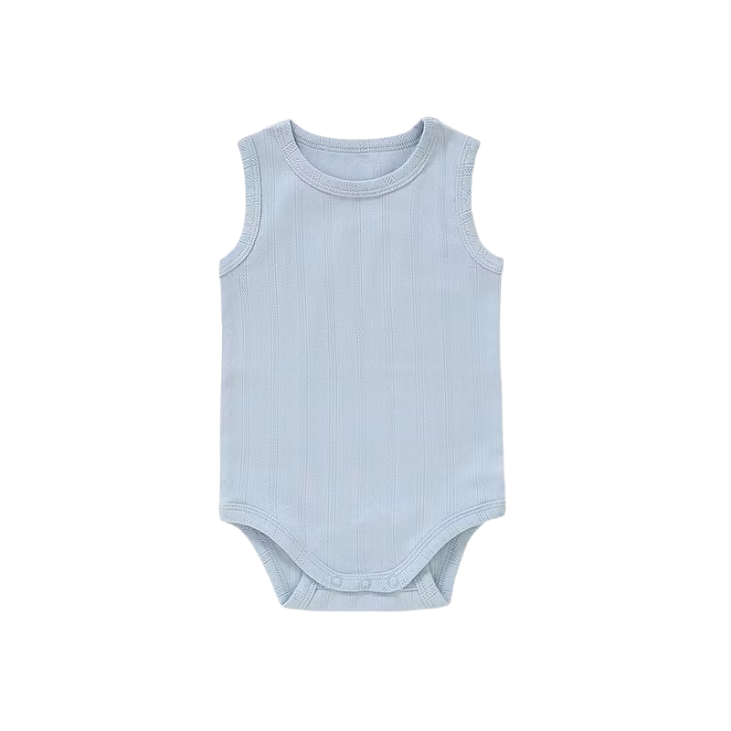 Ba.be.O Pointelle Tank Romper Blue