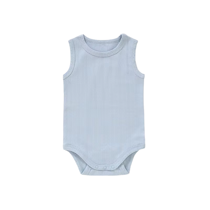 Ba.be.O Pointelle Tank Romper Blue