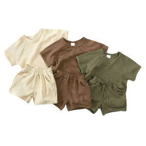 Ba.be.O Waffle Short Set Brown