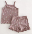 Ba.be.O Pointelle Print Short Set Purple